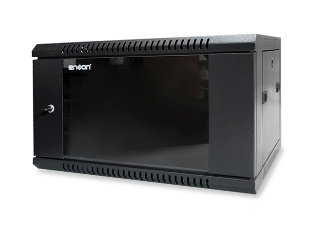 Gabinete P/ Rack 19", 6U, Cerrado, Profundidad 45 Centímetros, Soporta Hasta 60 Kgs, Montaje en Pared, ENSON ENS-RKGB6U