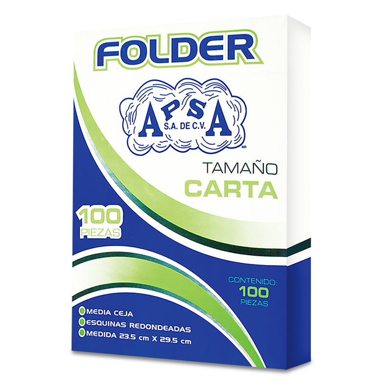 Folder Amarillo Canario, Tamaño Carta, Caja c100 pzas, APSA L14-P