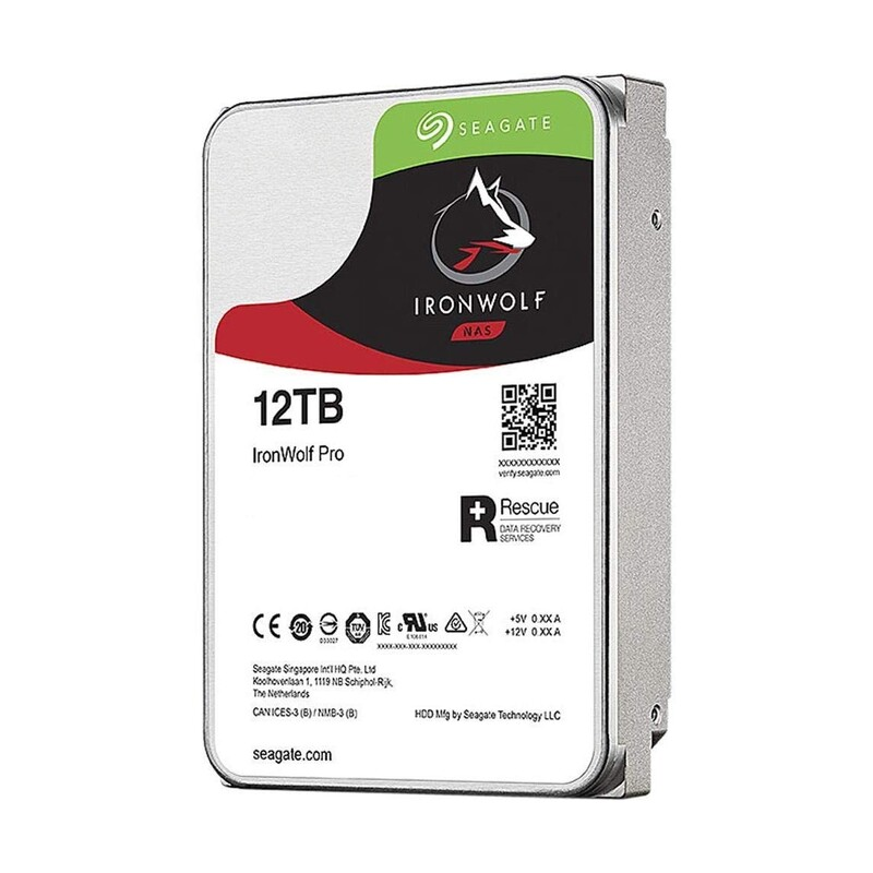 Disco Duro Interno IronWolf Pro NAS, 12TB, 3.5", SATA 6Gb/s 7200RPM, 256MB, para NAS 1-24 Bahías, Hot Plug 24x7, SEAGATE ST12000NE0008