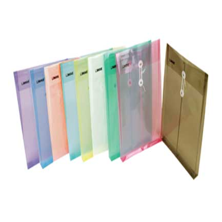 Sobre con Hilo Tamaño Carta (Vertical), 12 Piezas, Colores Surtidos, Polipropileno, MAE SHAV