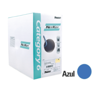 Bobina Cable UTP Cat 6, 4 Pares, 305 Metros (1,000 ft), Color Azul, Uso Interior, 100% Cobre, PANDUIT NUC6C04BU-FE
