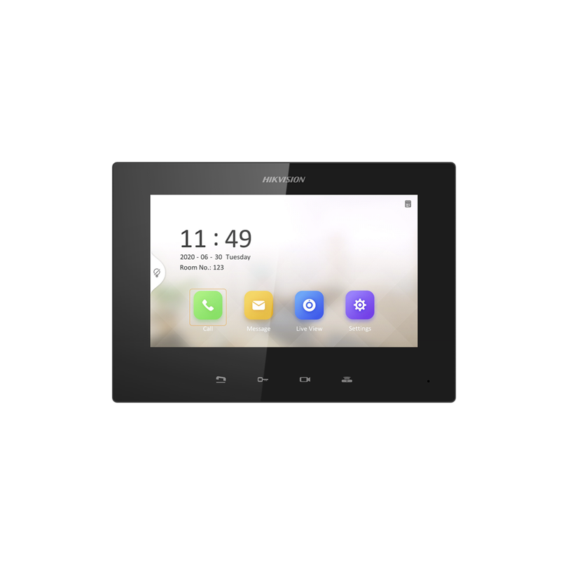 Monitor IP Lite (No Touch) para Videoportero IP, Apertura Remota y Video en Vivo, PoE Estándar, (Principal o Esclavo), HIKVISION DS-KH6220-LE1