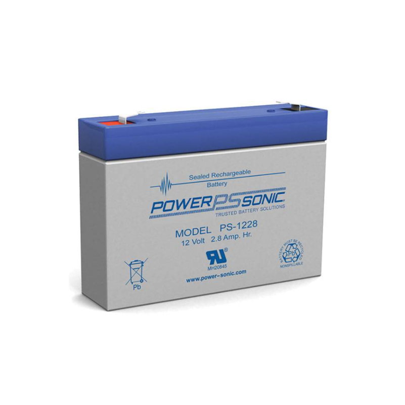 Batería de Respaldo UL de 12 V, 2.8 AH, Ideal para Sistemas de Detección de Incendio, Control de Acceso, Intrusión, Videovigilancia y Energía Solar, POWER SONIC PS-1228