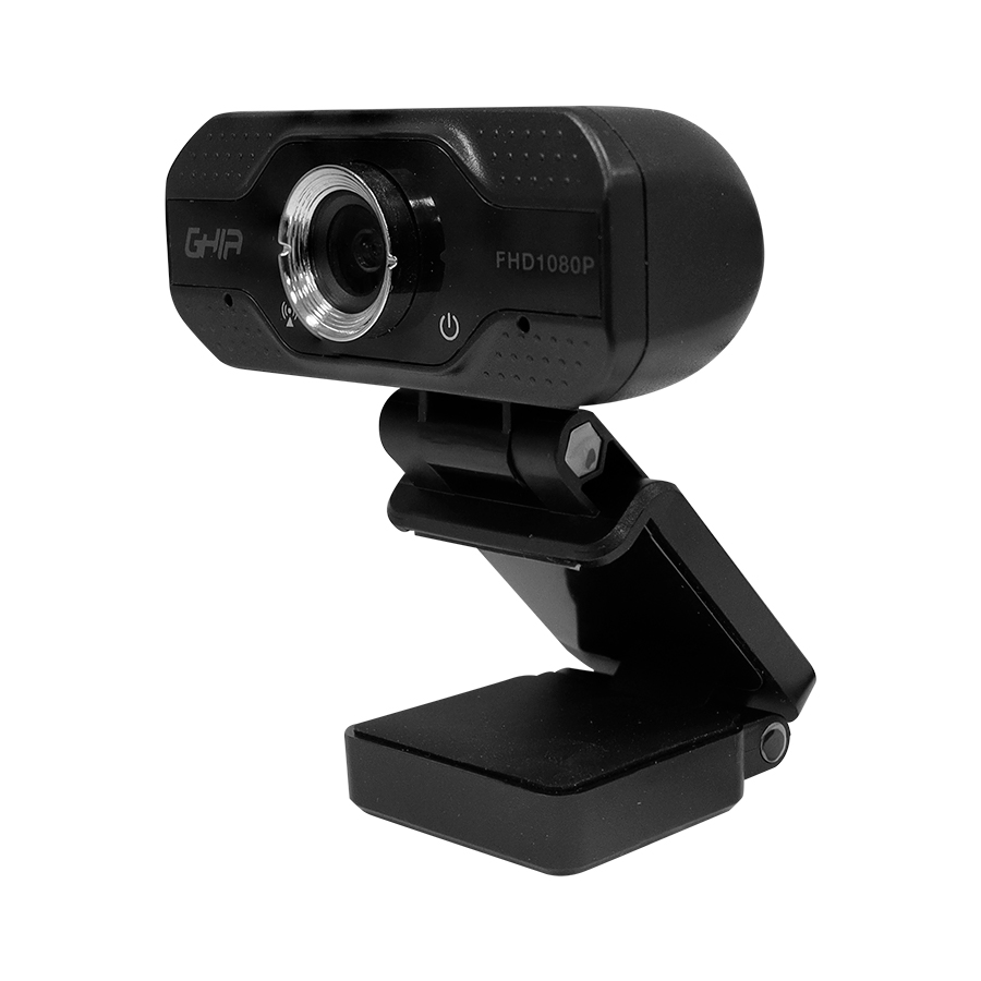 Cámara Web (Webcam), Video Full HD 1080p, USB, con Micrófono Integrado, Color Negro, GHIA GWC2