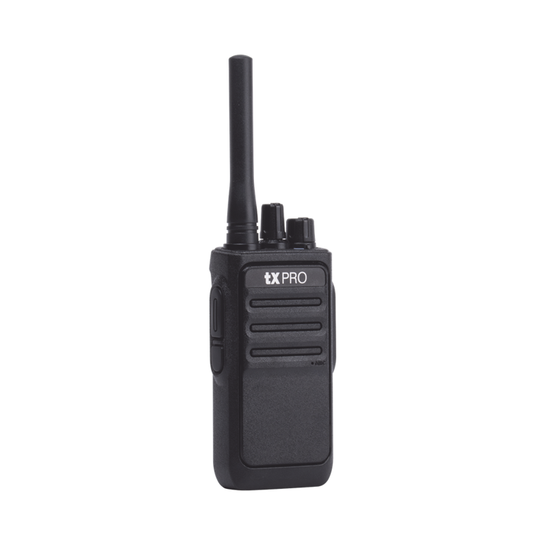 Radio Portátil UHF, Potencia 2W de Potencia, 400- 470MHZ, Incluye Cargador, Batería, Clip y Antena, txPRO TX-320