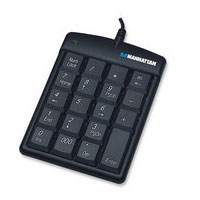 Teclado Numérico Alámbrico (USB), Color Negro, 18 Teclas, MANHATTAN 176354
