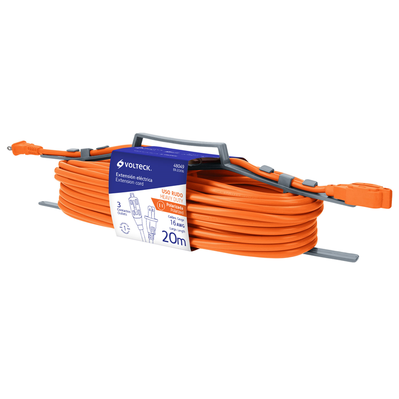 Extensión Eléctrica VOLTECK, Uso Rudo, Longitud 20 Metros, Calibre 16 AWG, TRUPER ER-20X16