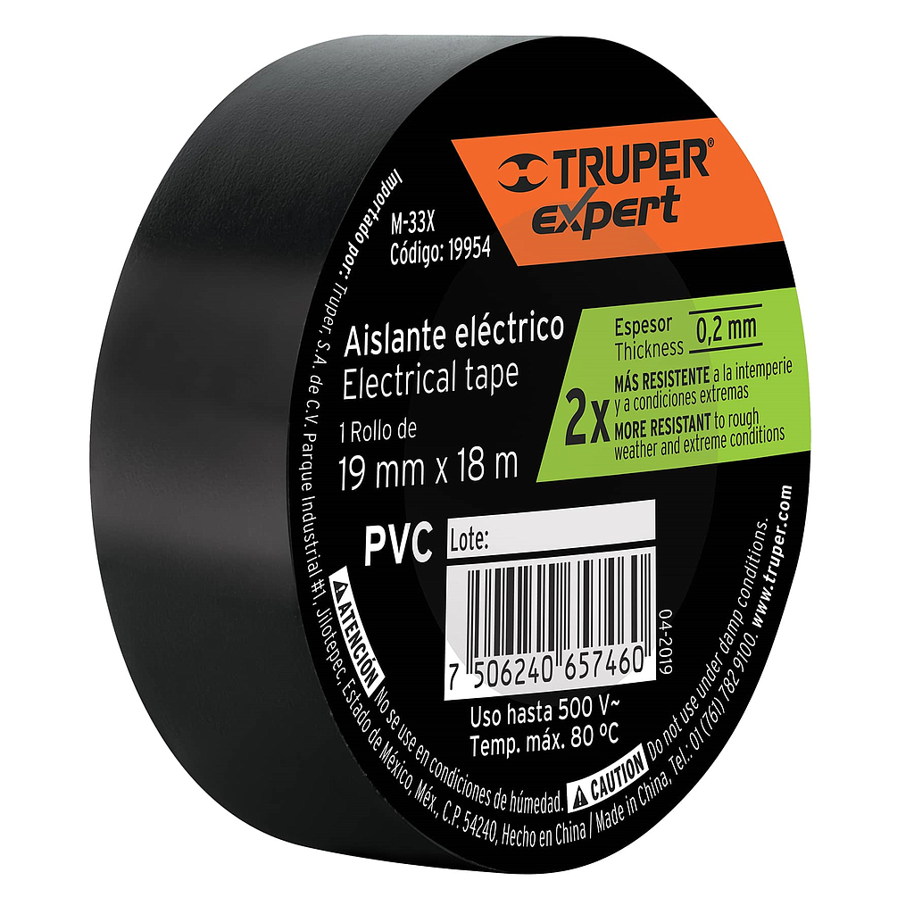 Cinta de Aislar 19mm x 18m  Expert, TRUPER M-33X