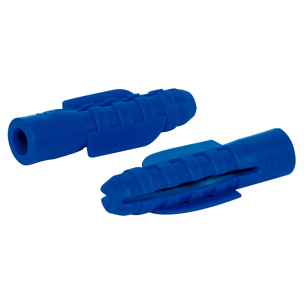 Taquete de Plástico 3/8" FIERO, Color Azul, Bolsa con 50 Piezas, TRUPER TAQ-3/8P