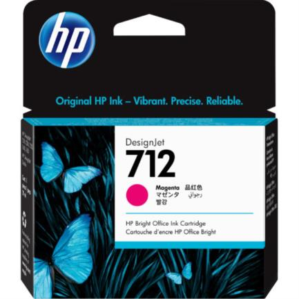 Cartucho de Tinta Original LF DesignJet 712, Contenido 29ml, Color Magenta, HP 3ED68A