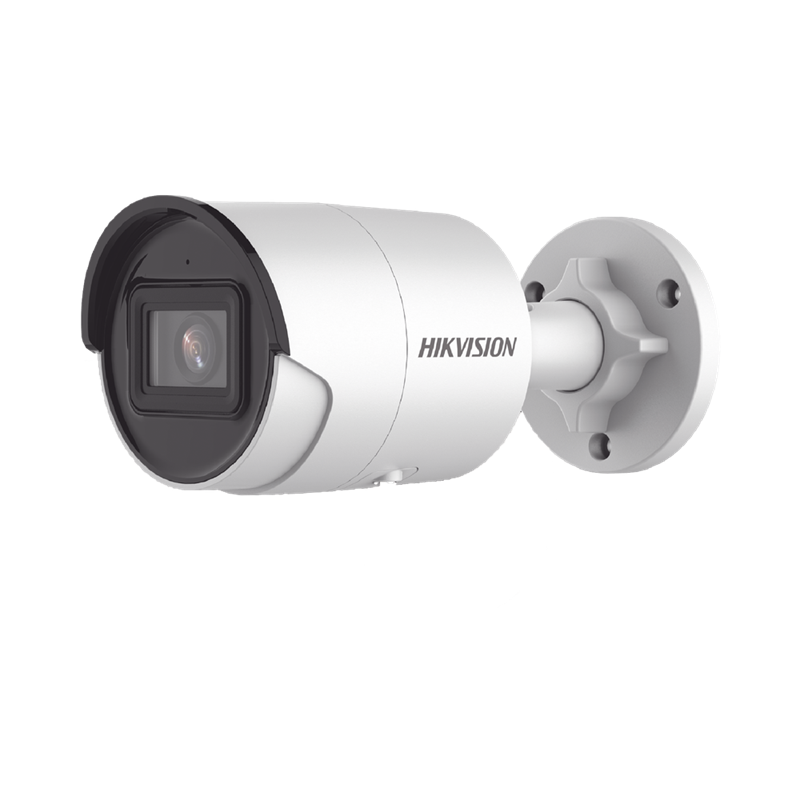 Cámara Bala (Bullet) IP 6 MP, Lente 2.8 mm, 40 mts IR EXIR, Exterior IP67, WDR 120 dB, PoE, Micrófono Integrado, Videoanaliticos, Ultra Baja Iluminación, Metal, HIKVISION DS-2CD2063G2-I(U)