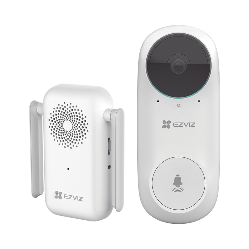 Timbre Wi-Fi (Doorbell) de Batería Recargable, Libre de Cables, Llamada a la App, Incluye Timbre Para Interior, Timbres Seleccionables, Ranura para Memoria, Uso Interior, EZVIZ DB2C