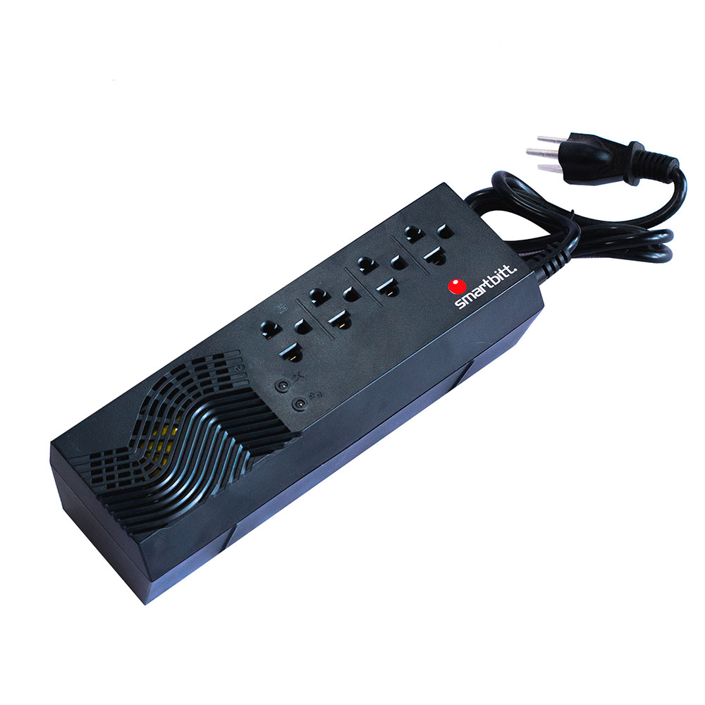 Regulador de Voltaje Modelo R-BITT 1200S, 1200VA / 600W, Regulación 90- 145V, Salida 120V, 4 Contactos, SMARTBITT SBAVR1200S