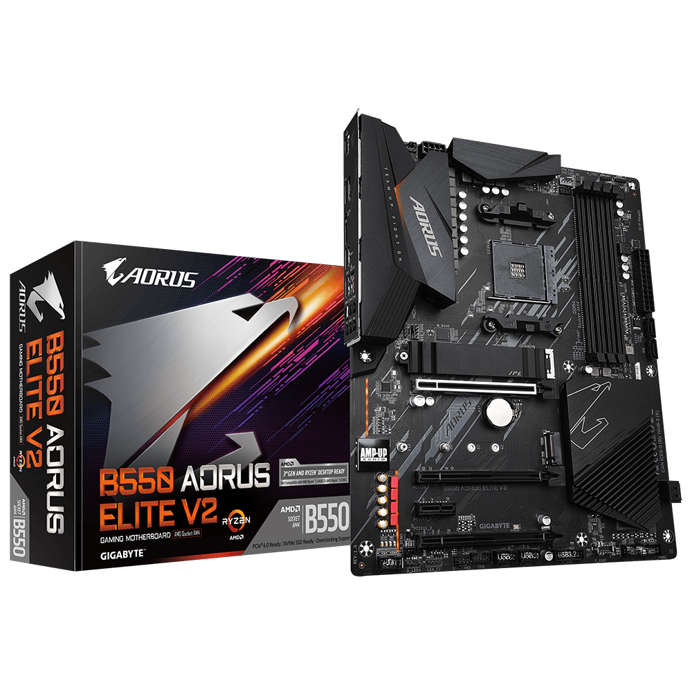 Tarjeta Madre (Mobo) B550M AORUS ELITE V2, Chipset AMD B550, Socket AM4, 4xDDR4 Max. 128GB, GIGABYTE B550M AOURUS ELITE V2