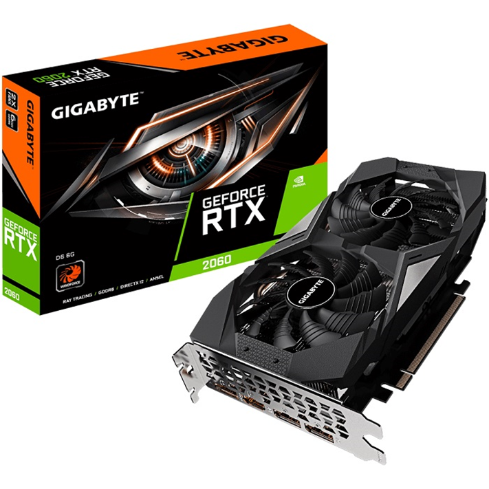 Tarjeta de Video NVIDIA GeForce RTX 2060 D6, 6GB GDDR6, 1xHDMI, 3xDP, PCI Express x16 3.0, GIGABYTE GV-N2060D6-6GD REV2.0