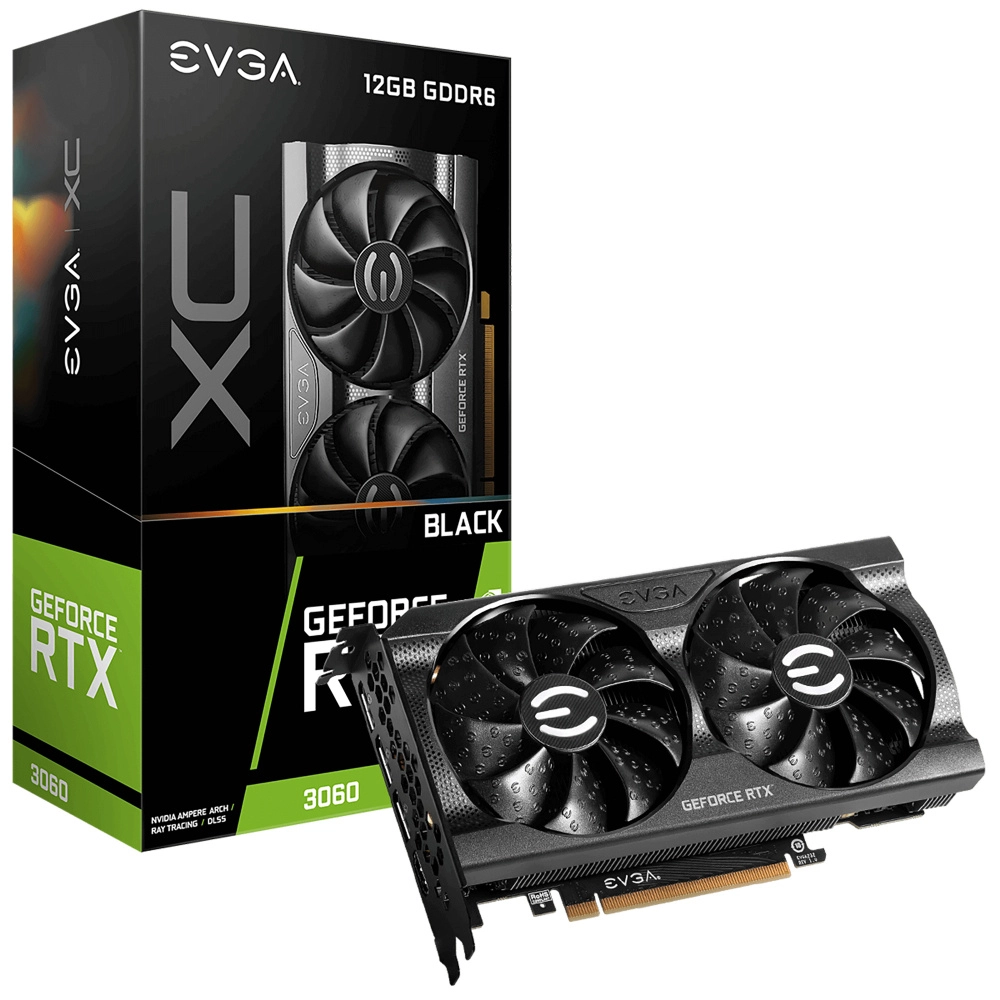 Tarjeta de Video NVIDIA GeForce RTX 3060 XC BLACK GAMING Dual Fan Edition, 12GB GDDR6, 1xHDMI, 3xDP, PCI Ex x16 4.0, EVGA 12G-P5-3655-KR