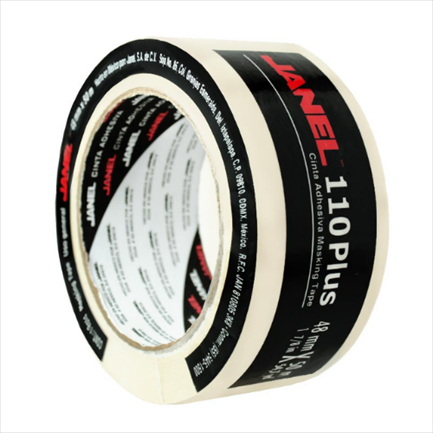 Cinta Masking, Modelo 110 Plus, 48 mm x 50 Metros, Color Blanco, JANEL 1104850100