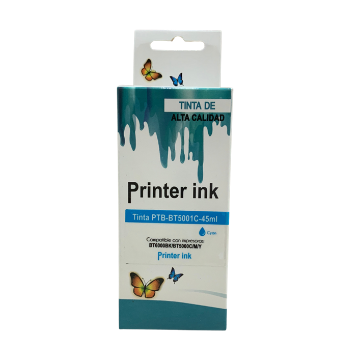 Botella de Tinta Compatible, Color Cian, Capacidad 45ml, Rendimiento Aprox. 5,000 Páginas, XPRESS BR-BT5001C