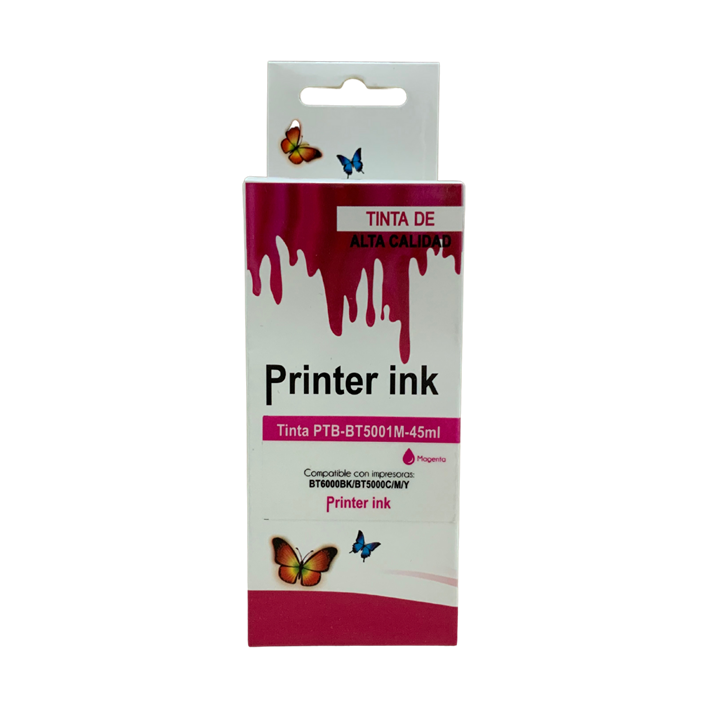 Botella de Tinta Compatible, Color Magenta, Capacidad 45ml, Rendimiento Aprox. 5,000 Páginas, XPRESS BR-BT5001M
