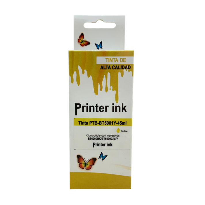 Botella de Tinta Compatible, Color Amarillo, Capacidad 45ml, Rendimiento Aprox. 5,000 Páginas, XPRESS BR-BT5001Y