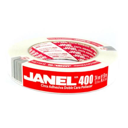 Cinta Doble Capa Poliéster 400, 24mmx50m, 1 Pieza, JANEL 4002450100