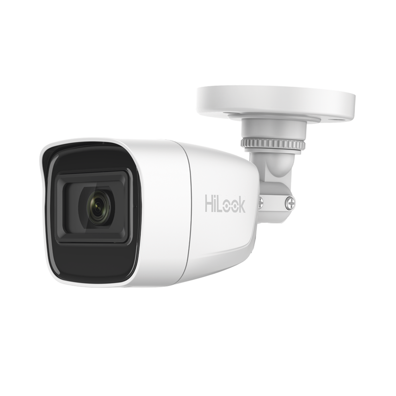 Cámara Bala (Bullet) TURBOHD 2 Megapíxel (1080p), Gran Angular 106°, Lente 2.8 mm, Audio por Coaxitron, 30 mts IR EXIR, Exterior IP66, 4 Tecnologías, dWDR, HILOOK THC-B120-MS