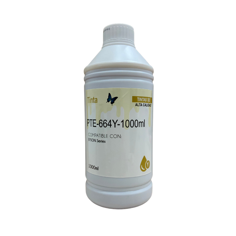 Botella de Tinta Compatible T664, Color Amarillo, Capacidad 1000ml, XPRESS PTE-664Y-1000ML