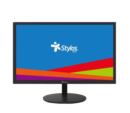Monitor LED 18.5” SMOT1, Resolución HD (1366 x 768), 5ms, 1x VGA / 1x HDMI, Color Negro, STYLOS STPMOT1B