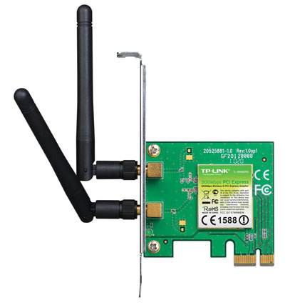 Tarjeta PCI Express - WiFi, 2 Antenas Desmontable, Hasta 300 Mbps, TP-LINK TL-WN881ND