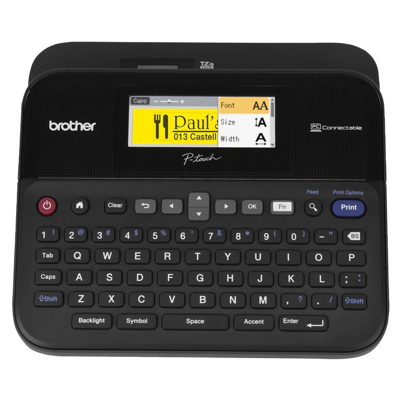 Rotulador PT-D600, Transferencia Térmica, 180 x 180DPI, Soporta Cintas Laminadas Hasta 24mm, Interfaz USB, Color Negro, BROTHER PTD600
