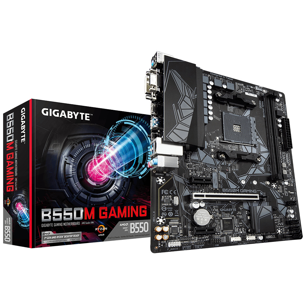 Tarjeta Madre (Mobo) Micro ATX B550M Gaming, 2xDDR4, Socket AM4, AMD B550, HDMI / DVI / VGA, 64GB DDR4 para AMD, GIGABYTE B550M GAMING