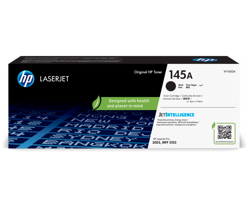 Cartucho de Tóner Orignal LaserJet 145A Rendimiento Estándar 1,700 Páginas, Color Negro, HP W1450A