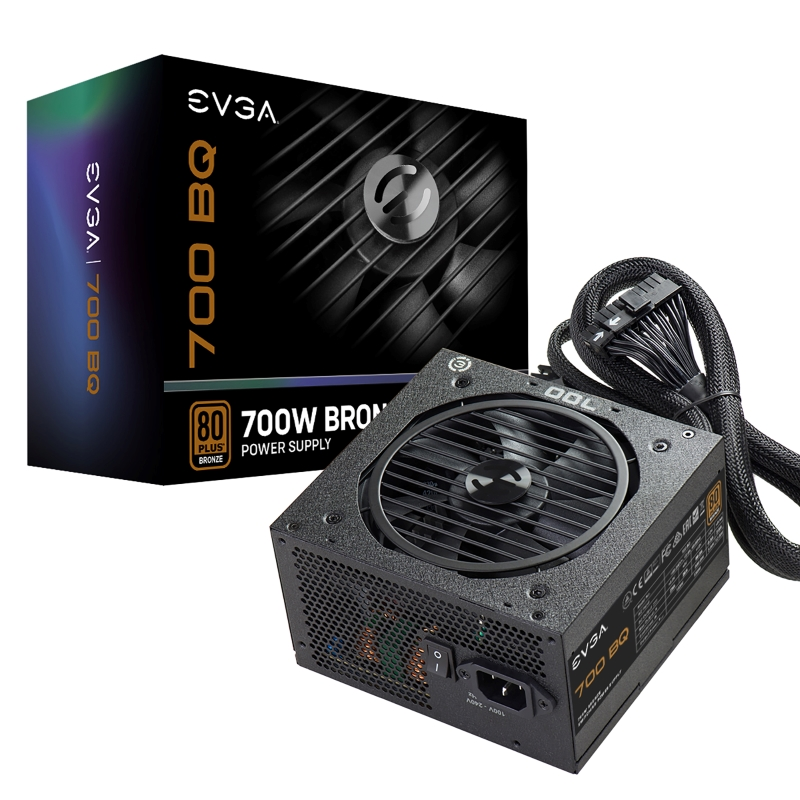Fuente de Poder Certificada 700 BQ 80 PLUS Bronze, 24-pin ATX, 120mm, 700W, Semi Modular, EVGA 110-BQ-0700-V1