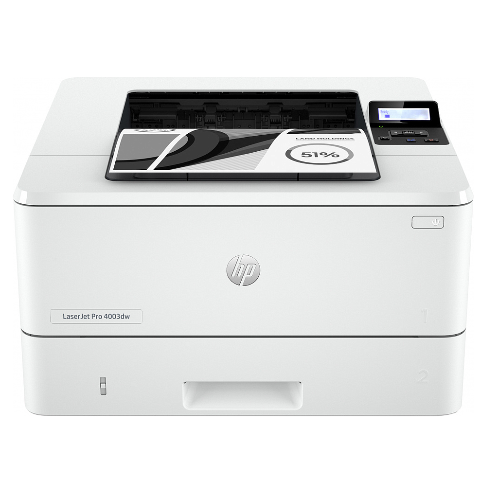 Impresora Láser Monocromática LaserJet Pro 4003dw, Velocidad de Hasta 42 ppm, Resolución de 1200x1200 dpi, USB, Ethernet, Color Blanco, HP 2Z610A#BGJ