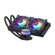 Sistema de Enfriamiento Líquido P/ CPU MASTERLIQUID ML240 ILLUSION, Radiador de 277mm, 2 Ventiladores de 120 x 120 x 25mm, 650-1800 RPM, COOLER MASTER MLW-D24M-A18P2-R1