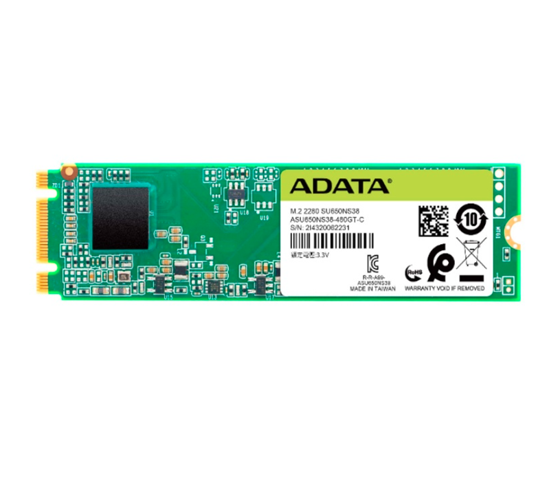 Unidad de Estado Sólido (SSD) M.2 2280, 240GB, Modelo SU650 3D TLC, SATA III, ADATA ASU650NS38-240GT-C