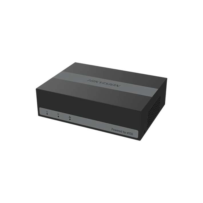 DVR 4 MP Lite, 4 Canales TURBOHD + 1 Canal IP, Disco Duro eSSD Incluido (480 GB), H.265+, ACUSENSE Lite, Diseño Ultra Compacto, Extra Silencioso, HIKVISION DS-E04HQHI-B