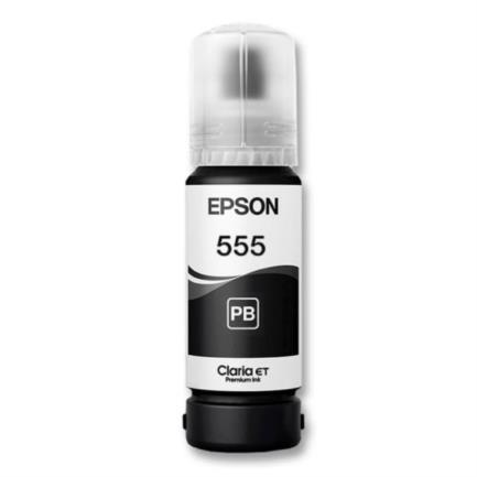 Botella de Tinta Original, Modelo T555, Contenido 70ml, Hasta 7,300 Páginas, Color Negro (Dye), EPSON T555120-AL