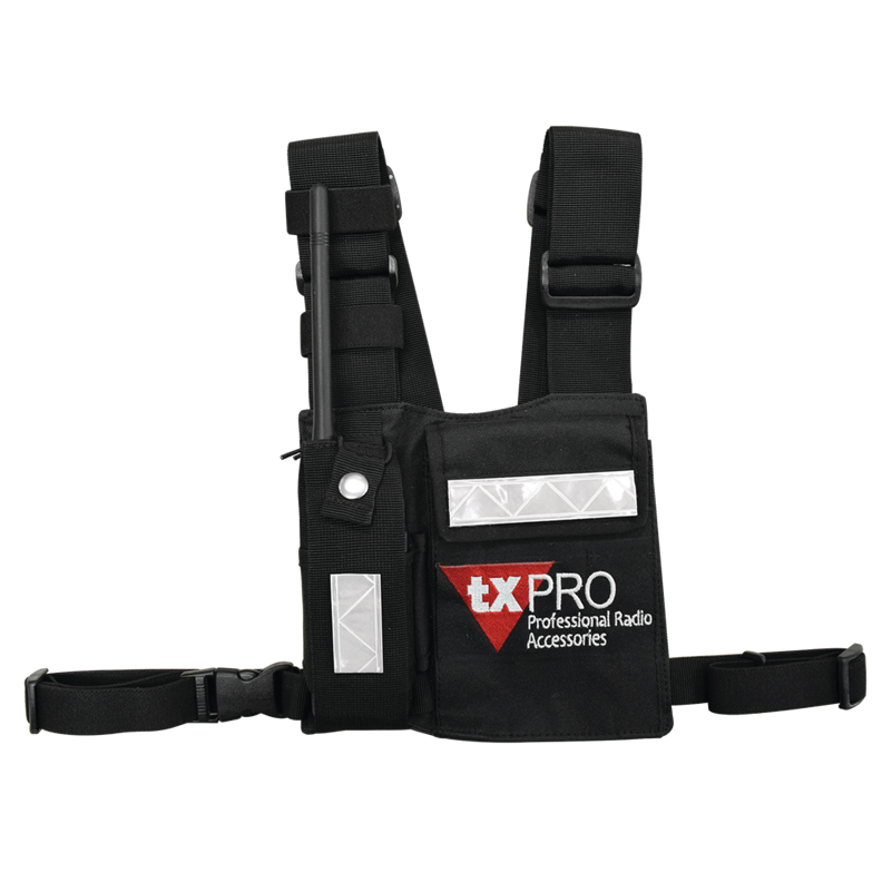 Pechera Universal con Soporte para Radio, Sostén de Bolígrafo y Seguridad para la Bolsa con Cinta Adherente, TXPRO CPP-TXP