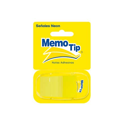 Banderitas Adhesivas (Memo Tip), Color Amarillo, Neón, 43mm x 25.4mm, Con 50 Señales, JANEL 6482345204