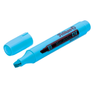 Resaltador de Textos Modelo 414, Punta Cincel, Color Azul Fluorescente, (1 Pieza), PELIKAN 30160008