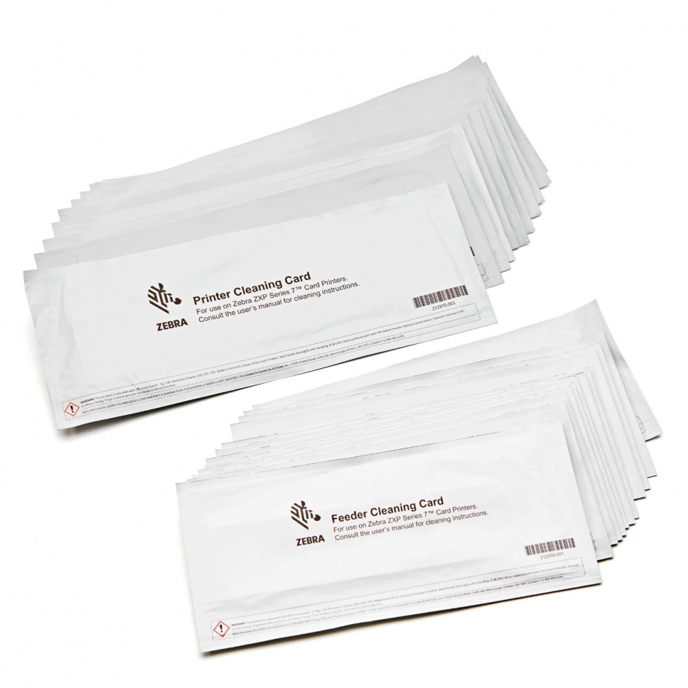 Kit de Limpieza para Impresoras ZEBRA ZXP Serie 7, Incluye 12 Tarjetas para Motor de Impresión y 12 Tarjetas de Tarjetas para Alimentador, ZEBRA 105999-701
