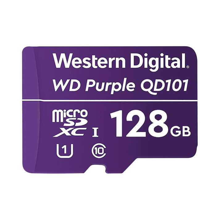 Memoria Flash MicroSD, Capacidad 128GB, PURPLE, Especializada Para Videovigilancia, WESTERN DIGITAL WD128MSD