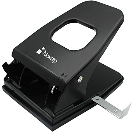 Perforadora de Papel, 2 Orificios, 7 y 8 cms, Ajustable, Capacidad 25 Hojas, NEXTEP NE-120