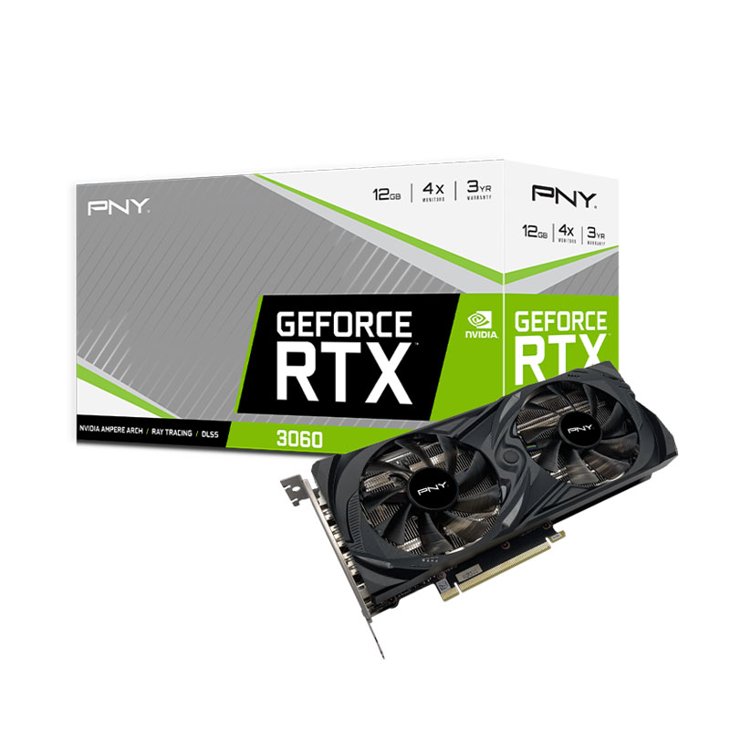Tarjeta de Video NVIDIA GeForce RTX 3060 UPRISING Dual Fan Edition, 12GB GDDR6, 1xHDMI, 3xDP, PCI Exp x16 4.0, PNY VCG306012DFMPB