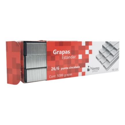 Paquete de Grapas Estándar 26/6,  Con 5000 Piezas, NEXTEP NE-118