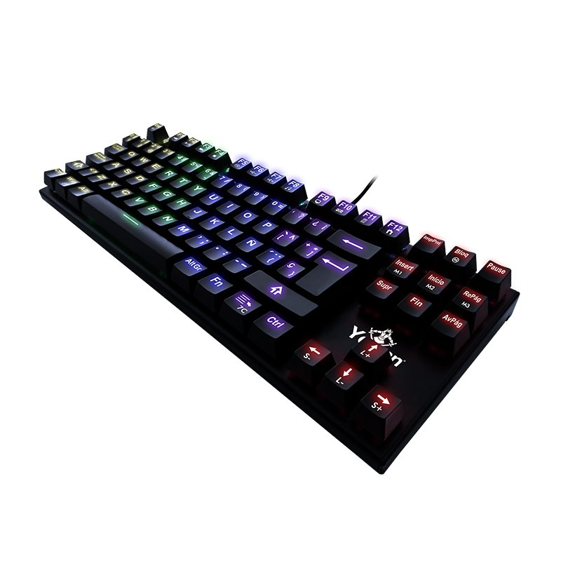 Teclado Gamer Yeyian Spark Serie 2000 RGB, Teclado Mecánico, Outemu Red, Alámbrico, Color Negro (Español), QIAN YAT1806