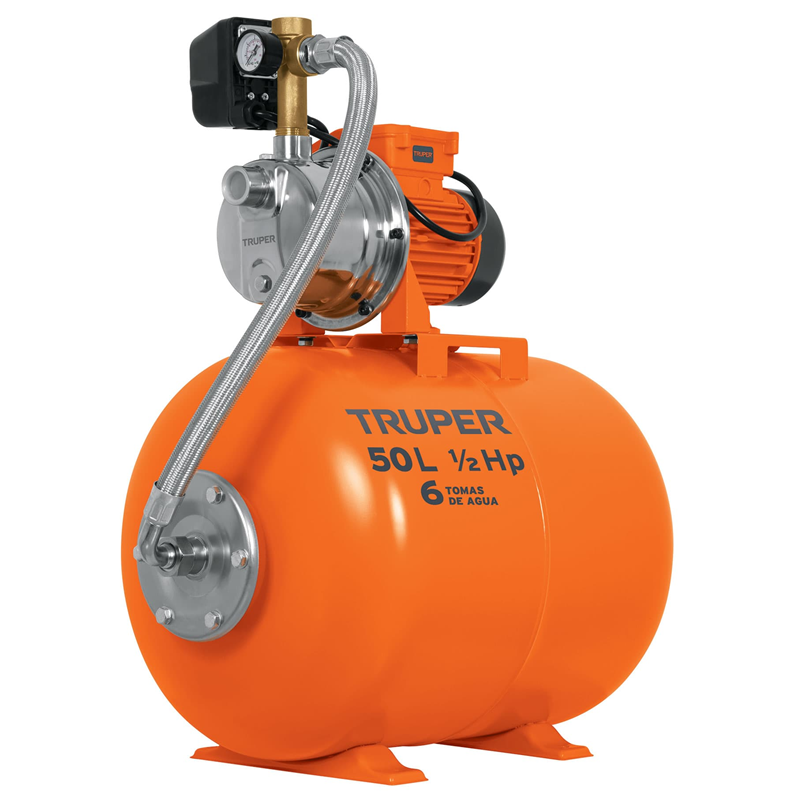 Bomba Hidroneumática 1/2 HP, 50 Litros, TRUPER HIDR-1/2X50