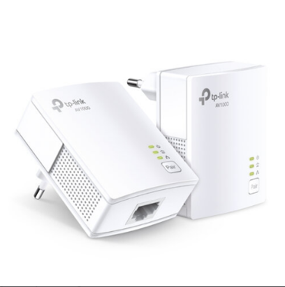 Adaptador PowerLine AV1000, 1000 Mbps Sobre Cableado Eléctrico, Enchufe Incorporado, TP-LINK TL-PA7017KIT