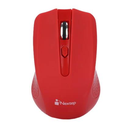 Ratón (Mouse) Inalámbrico, USB, Color Rojo, 1600 dpi, Baterías Incluidas, NEXTEP NE-411